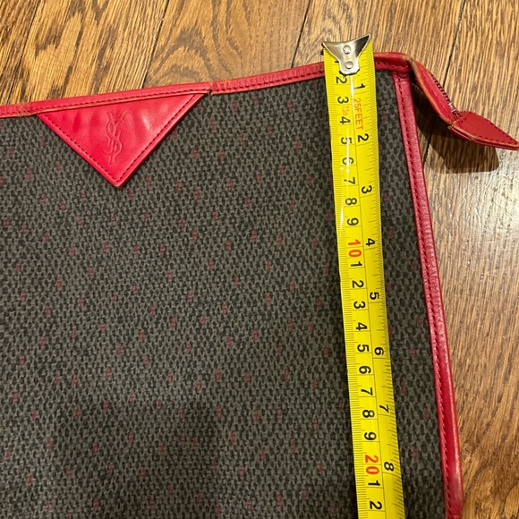 Yves Saint Laurent Red and Black Clutch - Picture 7 of 8